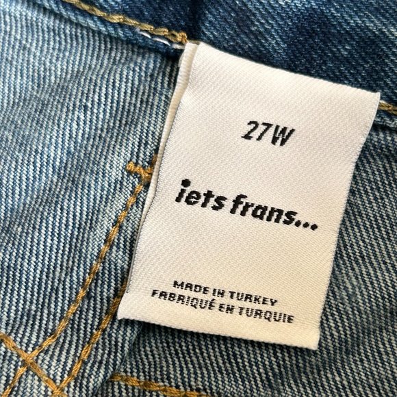 iets frans... Monogram Jeans High Rise Wide Legs Retro Sz 27W - Picture 5 of 7